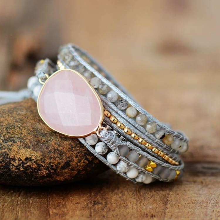 Bracelet Amour en Quartz Rose - Bracelet