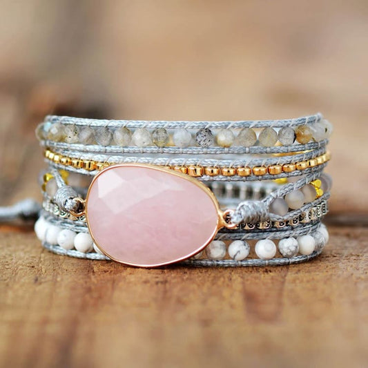 Bracelet Amour en Quartz Rose - Bracelet