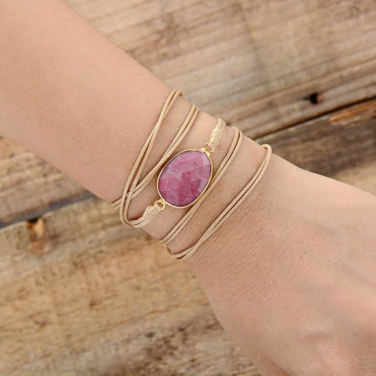 Bracelet amour en rhodonite - Bracelet Rhodonite