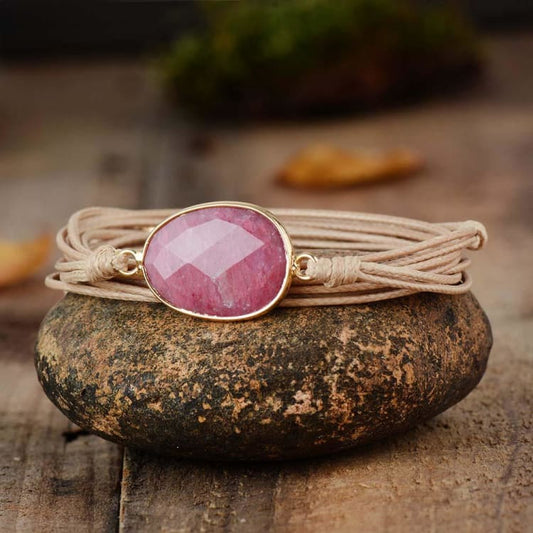 Bracelet amour en rhodonite - Marron clair - Bracelet