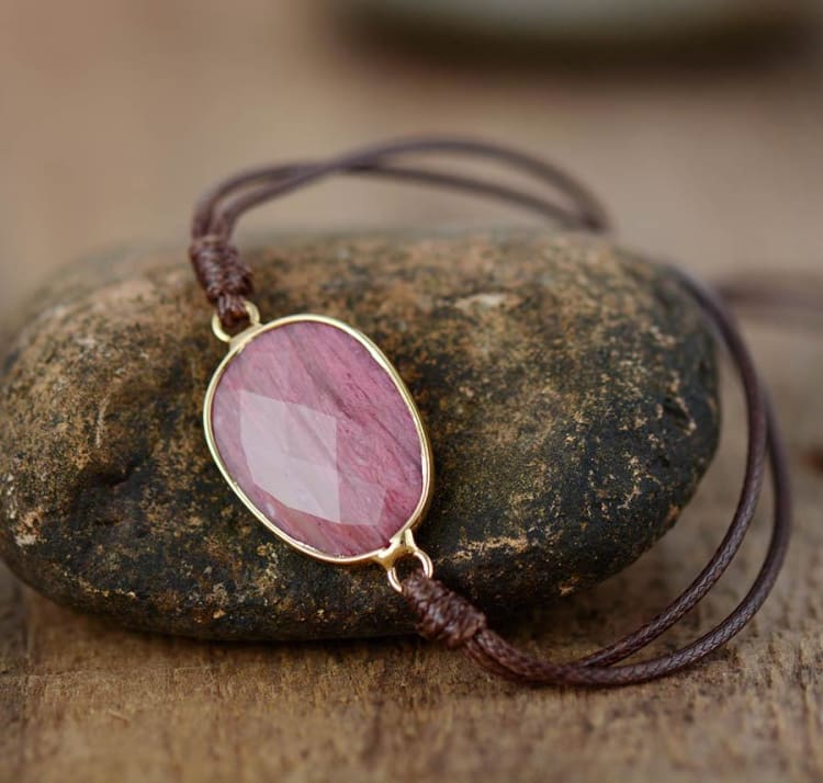 Bracelet amour en rhodonite - Bracelet en Rhodonite