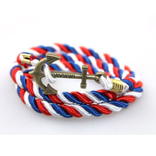 Bracelet ancre patriotique