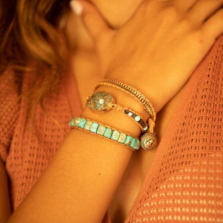 Bracelet apaisant en pierre de turquoise - Collier