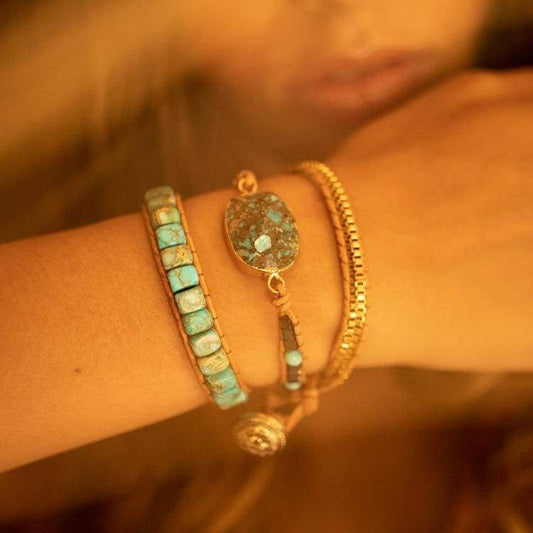 Bracelet apaisant en pierre de turquoise - Collier