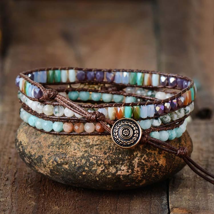 Bracelet arbre de vie en pierre mixte - Bracelet en pierre