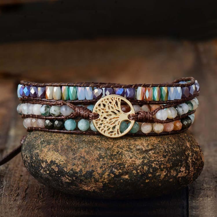 Bracelet arbre de vie en pierre mixte - Bracelet