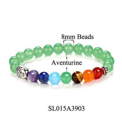 Bracelet Bouddha Les 7 Chakras - Vert - Bracelet