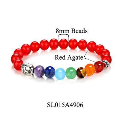 Bracelet Bouddha Les 7 Chakras - Rouge - Bracelet