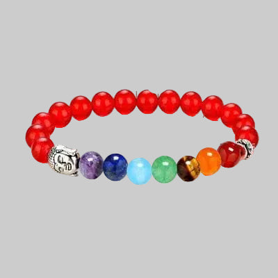 Bracelet Bouddha Les 7 Chakras - Rouge - Bracelet Image