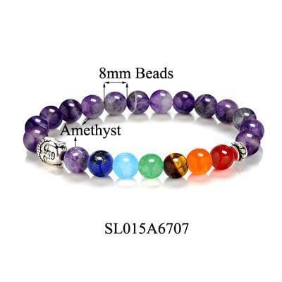 Bracelet Bouddha Les 7 Chakras - Violet - Bracelet