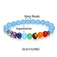 Bracelet Bouddha Les 7 Chakras - Bleu Clair - Bracelet