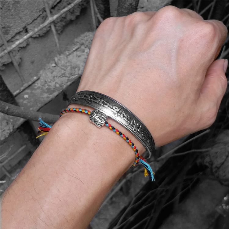 Bracelet bouddhiste 2 pièces avec amulette mantra - Bracelet
