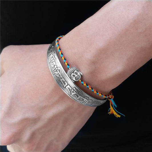 Bracelet bouddhiste 2 pièces avec amulette mantra - Bracelet