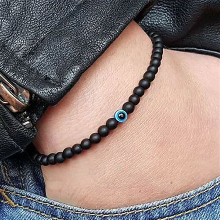 Bracelet bouddhiste en pierre naturelle avec œil protecteur - Bracelet Image