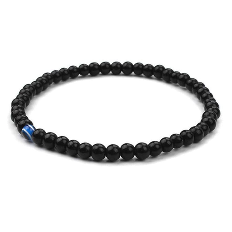 Bracelet bouddhiste en pierre naturelle avec œil protecteur - Bracelet