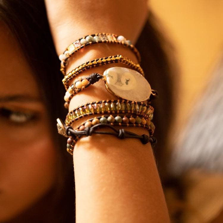 Bracelet clair de lune en agate blanche - Bracelet