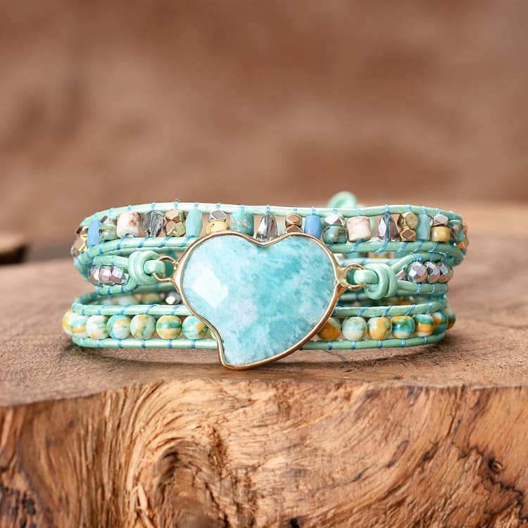Bracelet Coeur en Amazonite - Bracelet