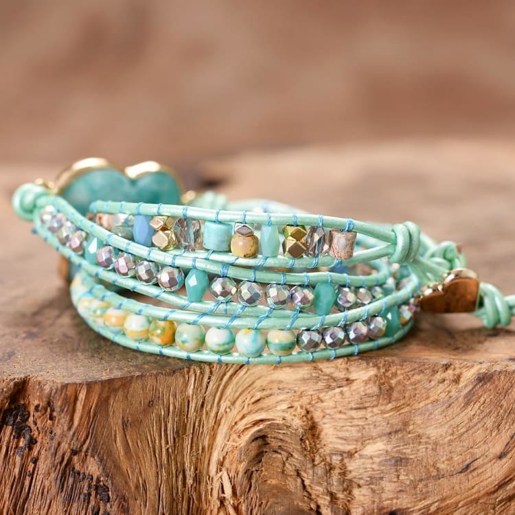 Bracelet Coeur en Amazonite - Bracelet Amazonite