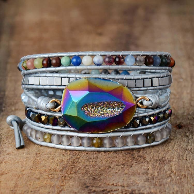 Bracelet de bonheur en quartz arc-en-ciel - Bracelet