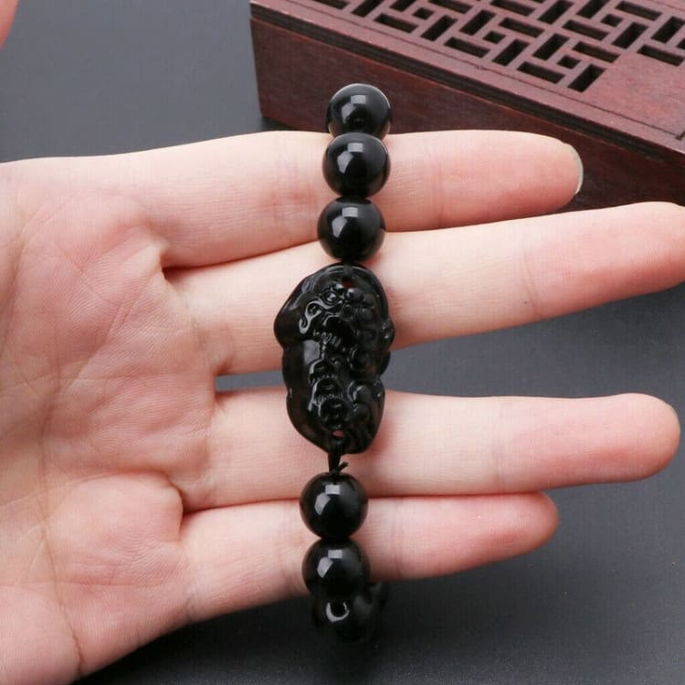 Bracelet de chance - Pi Xiu en Obsidienne