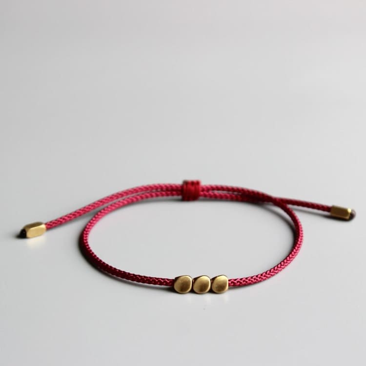 Bracelet de Chance Tibétain Perle de Cuivre - Pourpre - Bracelet