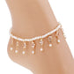 Bracelet de cheville avec perles et pendentifs en cristal - Or - Bracelet