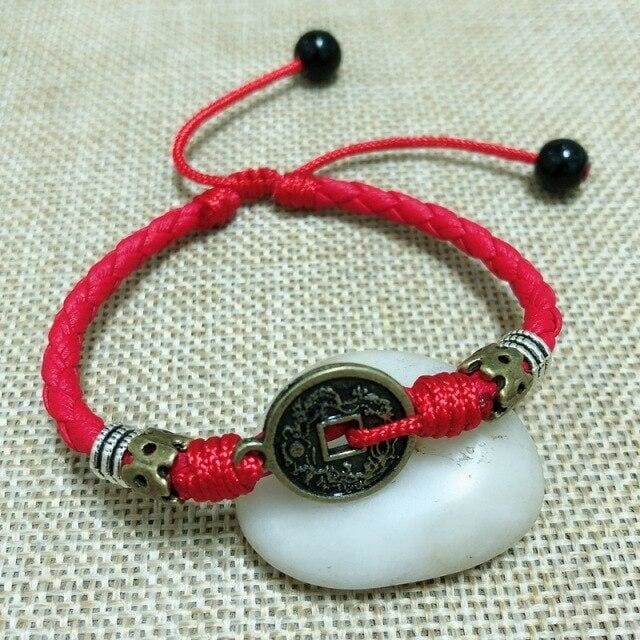 Bracelet de cheville bonne aventure Tibétains - Rouge - Bracelet