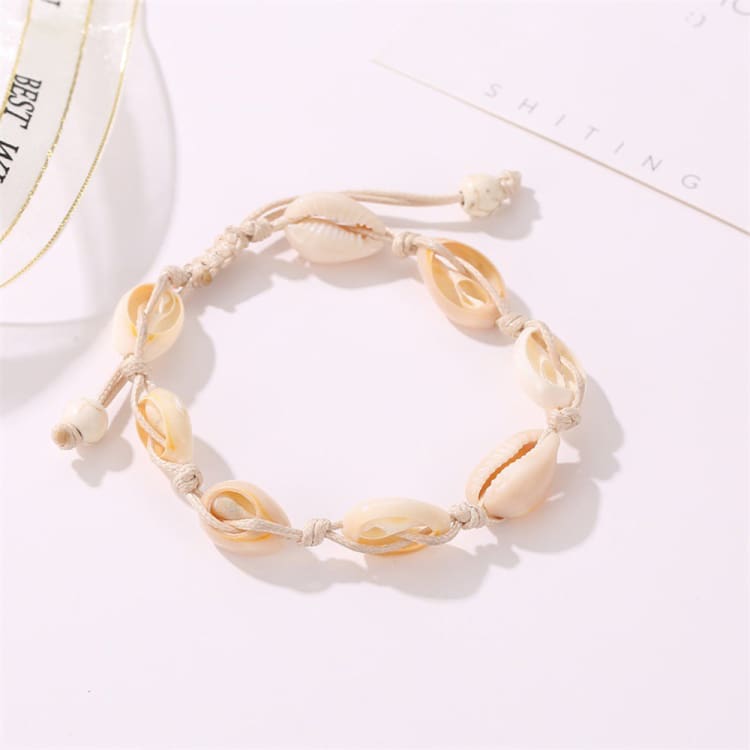 Bracelet de cheville en coquillage - Blanc - Bracelet