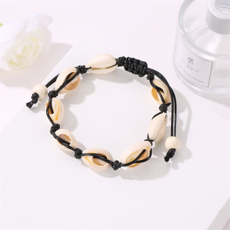 Bracelet de cheville en coquillage - Noir - Bracelet