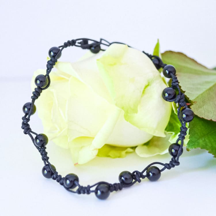 Bracelet de Cheville Evasion Spirituelle - Bracelet en obsidienne