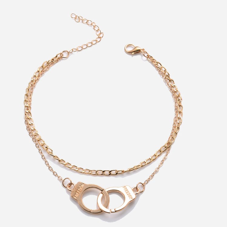 Bracelet de cheville menottes freedom - Or - Bracelet