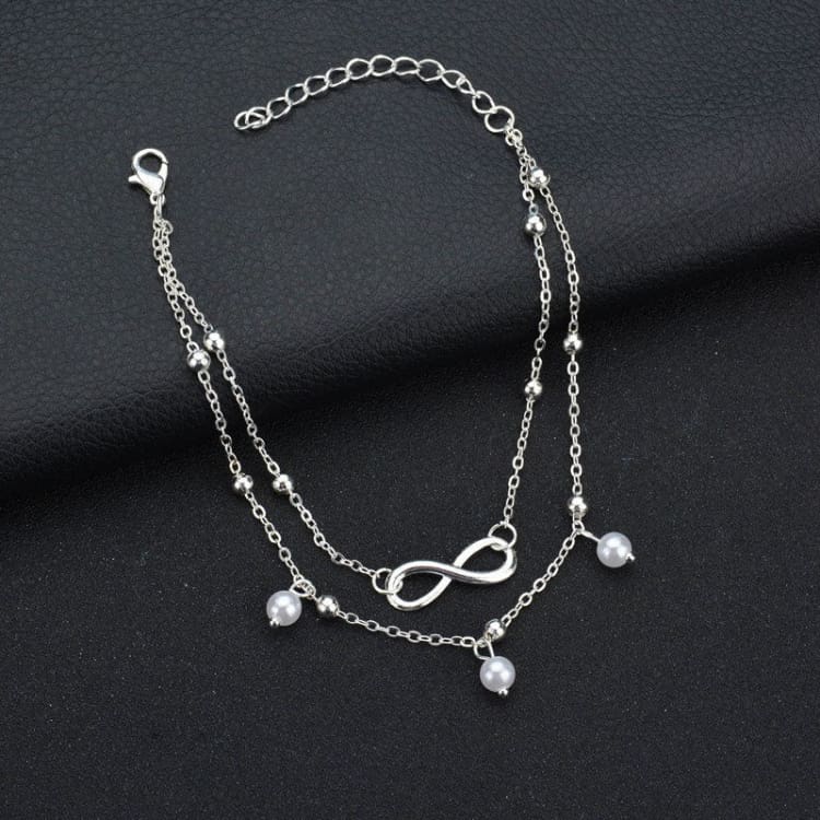 Bracelet de cheville retro 2 pièces - Argent - Bracelet
