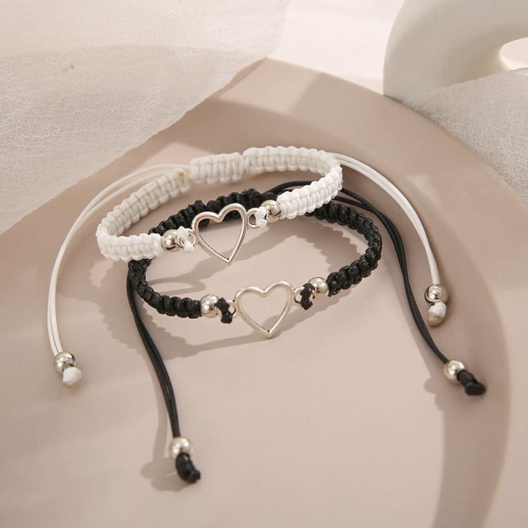 Bracelet de couple en forme de cœur pour amoureux - Bracelet