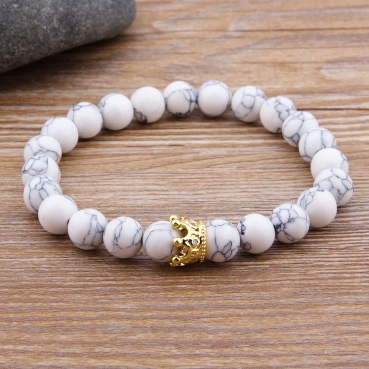 Bracelet de couple en pierre de lave et d’onyx mat - Bracelet