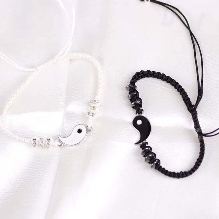 Bracelet de couple yin yang 2 pièces - Bracelet