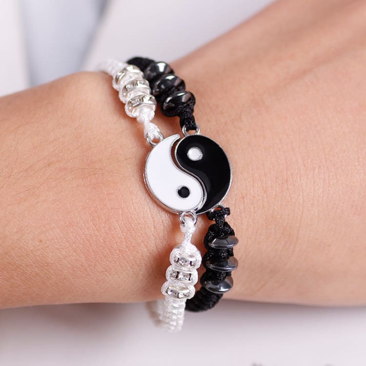 Bracelet de couple yin yang 2 pièces - Bracelet