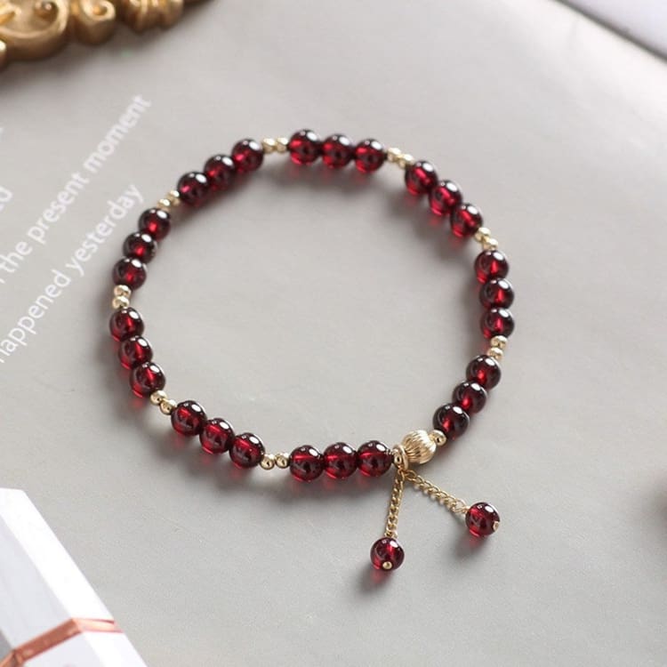 Bracelet de force en grenat rouge