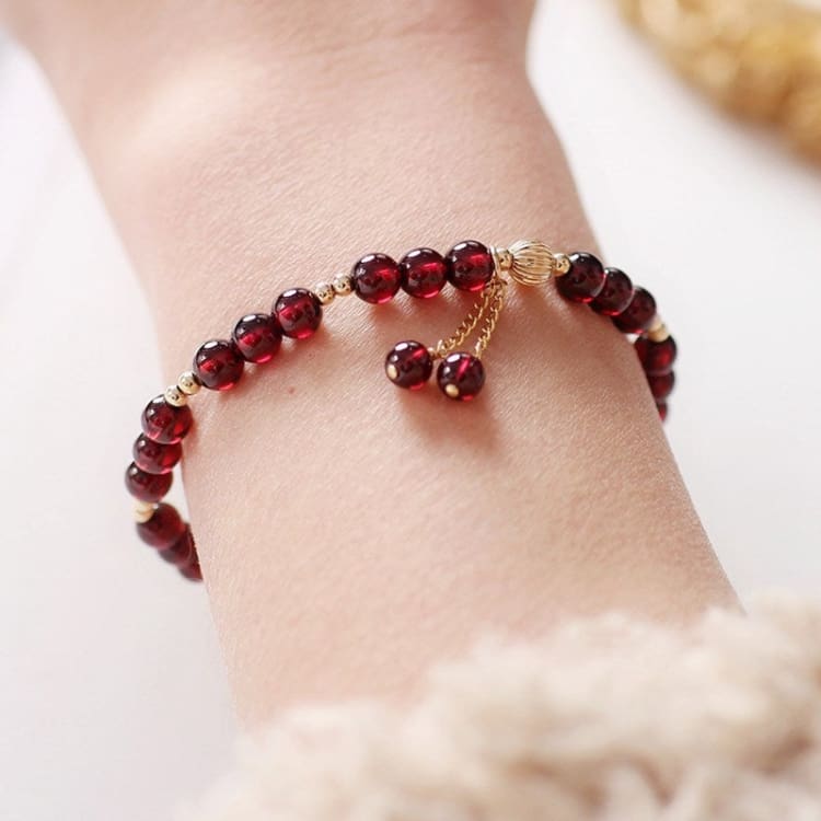 Bracelet de force en grenat rouge