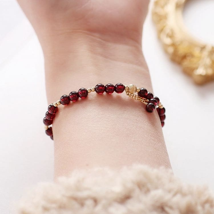 Bracelet de force en grenat rouge