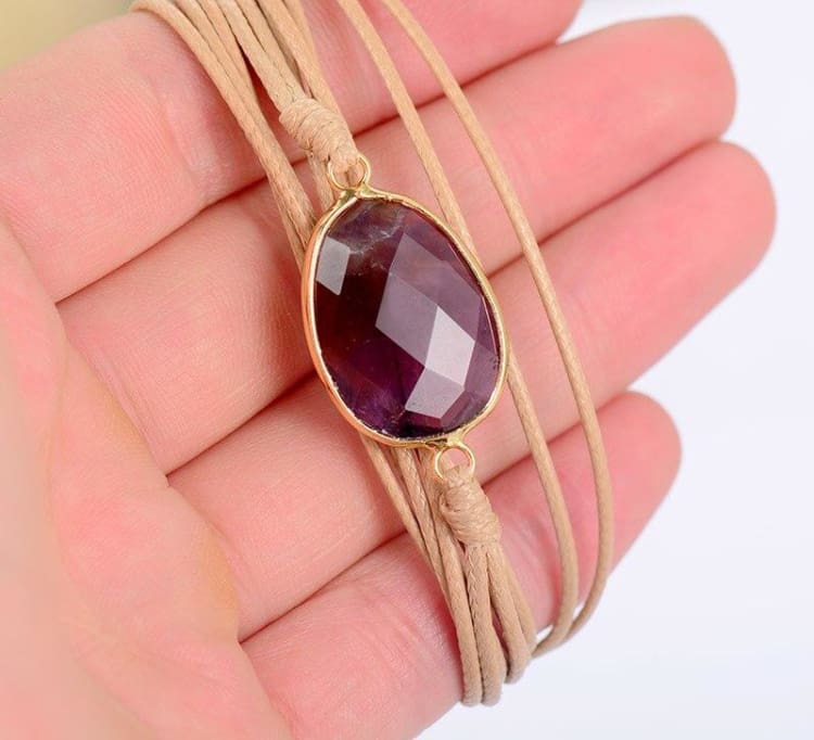 Bracelet de la Paix intérieure en Améthyste - Bracelet pierre Améthyste