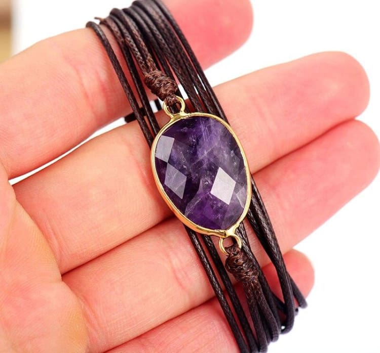 Bracelet de la Paix intérieure en Améthyste - Bracelet de l'Améthyste
