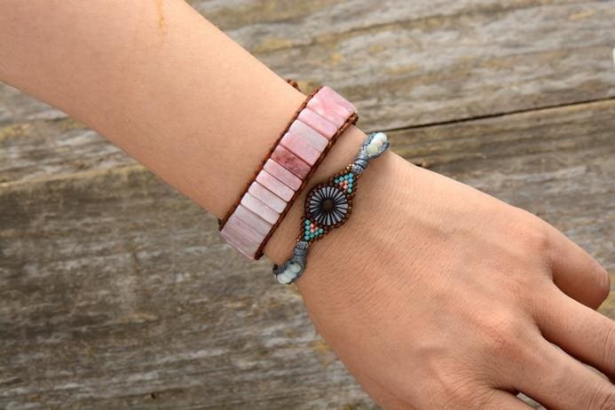Bracelet de la Tendresse en Quartz Rose - Bracelet pierre quartz Rose