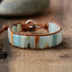 Bracelet de la Tranquilité en Amazonite - Cordelette effet cuir - Bracelet