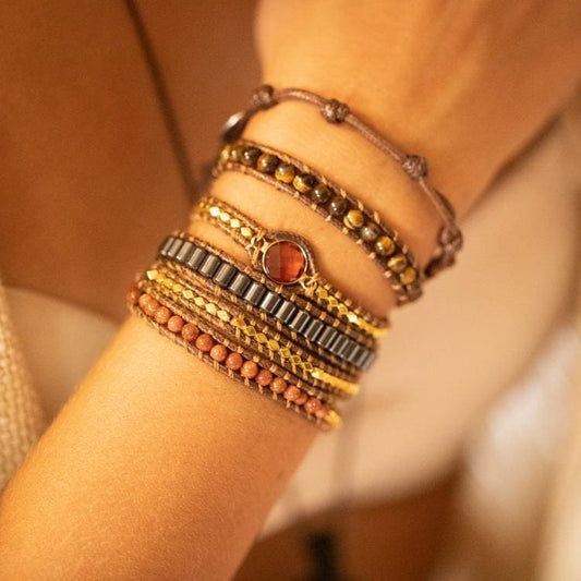 Bracelet de la vitalité profonde en Hématite et Oeil de Tigre - Bracelet