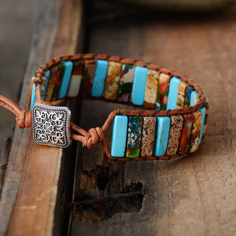 Bracelet dharmonie en turquoise - Bracelet en pierre