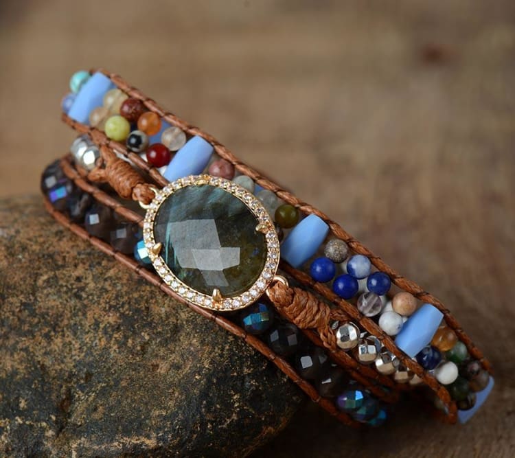 Bracelet de protection enveloppant en labradorite - Bracelets
