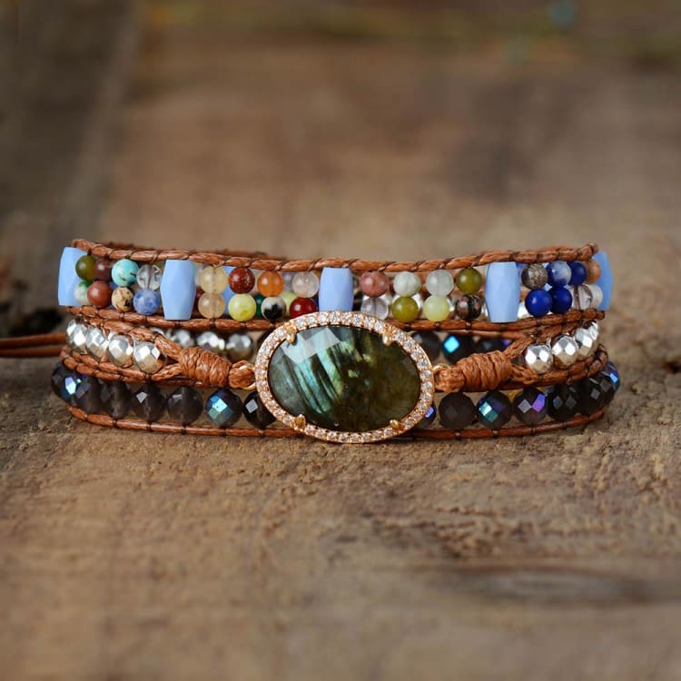 Bracelet de protection enveloppant en labradorite - Bracelet