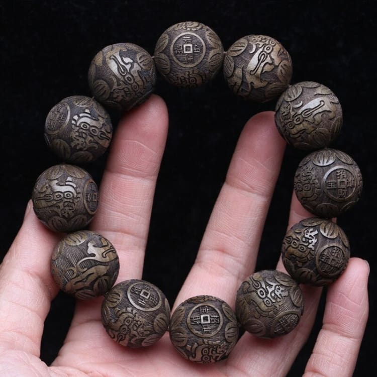 Bracelet des ancêtres en bois - Foncé