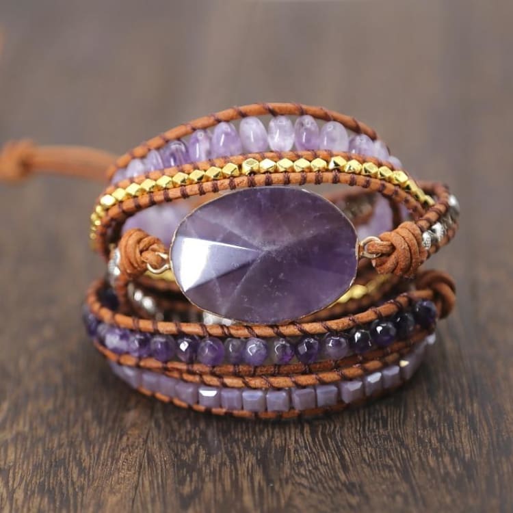 Bracelet des pensées positives en Améthyste - Bracelet
