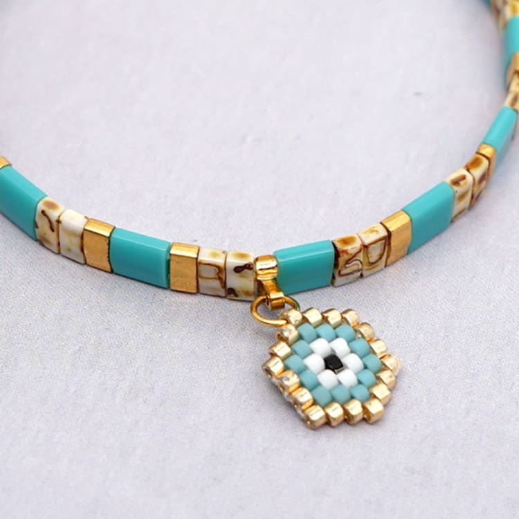 Bracelet d’été en perles de verre du japon - Nazar Boncuk